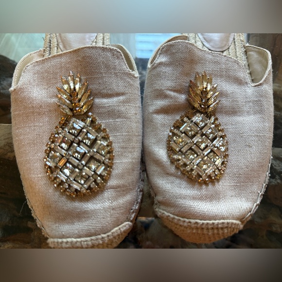 WHBM Pineapple Espadrille Slides Slippers - Picture 8 of 9